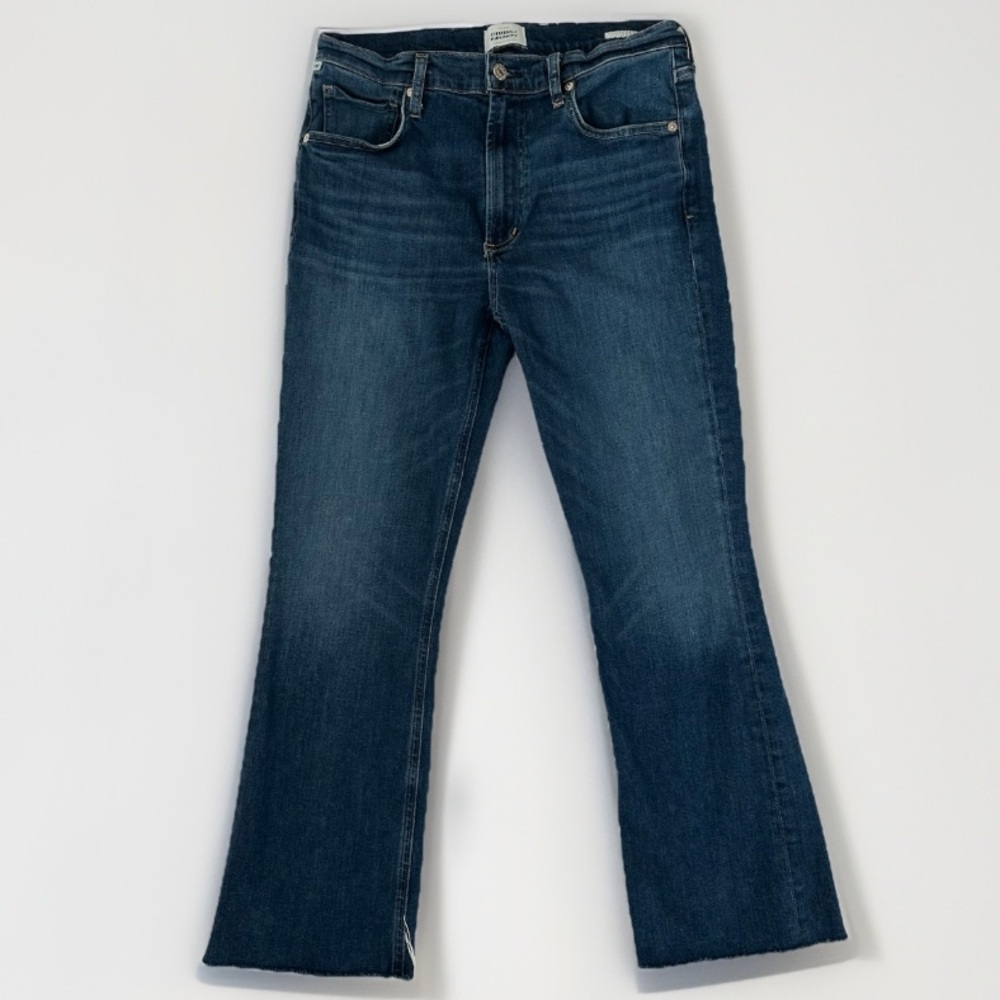 Citizens of Humanity Isola Cropped Jeans Medium Wash‎ Raw Hem Women’s Size 28